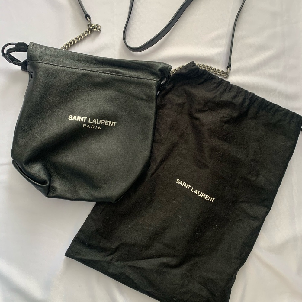 YSL Leather Bucket Bag